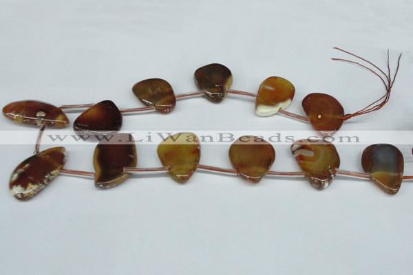 CTD609 Top drilled 20*25mm - 25*40mm freeform agate gemstone beads