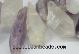 CTD621 12*22mm - 15*40mm nuggets amethyst & white crystal beads