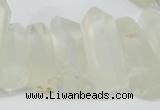 CTD625 Top drilled 10*25mm - 12*35mm faceted nuggets white crystal beads