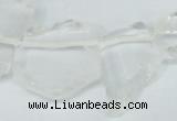 CTD628 Top drilled 15*20mm - 30*40mm freeform white crystal beads