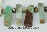 CTD639 Top drilled 8*20mm - 8*45mm wand australia chrysoprase beads