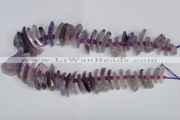 CTD728 Top drilled 12*25mm - 14*40mm wand agate gemstone beads