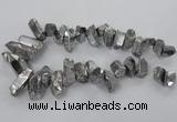 CTD781 Top drilled 8*18mm - 15*35mm nuggets plated quartz beads