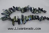 CTD784 Top drilled 8*18mm - 8*35mm nuggets plated quartz beads