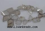 CTD790 Top drilled 20*25mm - 35*45mm freeform smoky quartz beads