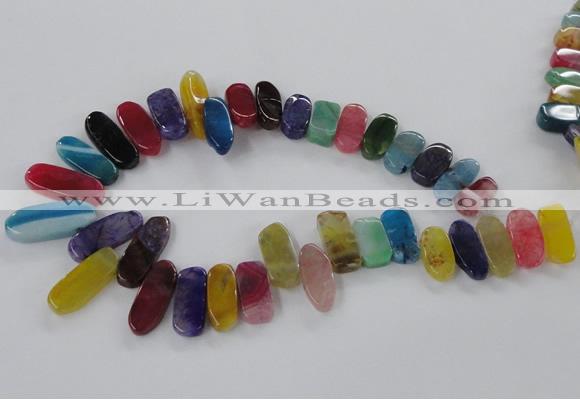 CTD792 Top drilled 10*18mm - 12*30mm wand agate gemstone beads