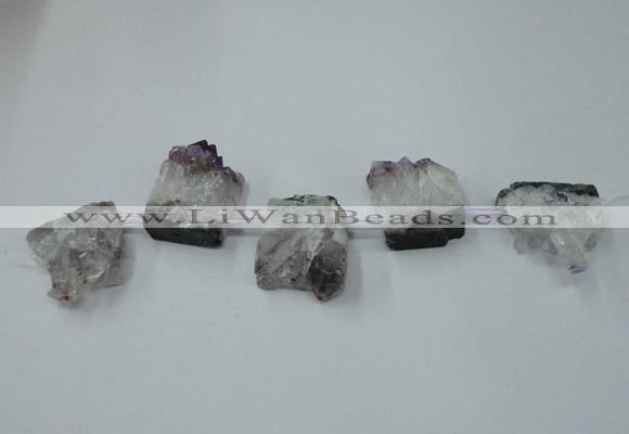 CTD798 Top drilled 20*30mm - 25*35mm freeform amethyst beads