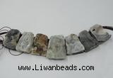 CTD822 Top drilled 20*30mm - 35*45mm trapezoid agate beads