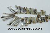 CTD830 15.5 inches 6*30mm - 7*65mm sticks montana agate beads