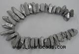 CTD922 Top drilled 15*20mm - 18*38mm wand plated quartz beads