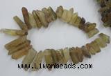 CTD929 Top drilled 13*18mm - 15*40mm wand lemon quartz beads