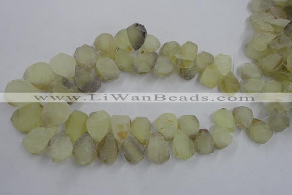 CTD931 Top drilled 13*18mm - 18*25mm freeform lemon quartz beads