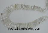 CTD935 Top drilled 6*15mm - 7*40mm wand AB grade white crystal beads