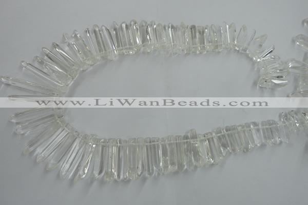 CTD936 Top drilled 6*15mm - 7*40mm wand A grade white crystal beads