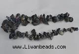 CTD944 Top drilled 10*15mm - 15*25mm nuggets plated druzy agate beads