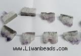 CTD955 Top drilled 25*35mm - 30*40mm freeform druzy amethyst beads