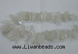 CTD957 Top drilled 8*20mm - 10*35mm nuggets AB-color white crystal beads