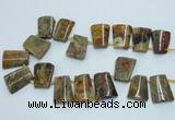 CTD965 Top drilled 22*30mm trapezoid agate gemstone beads