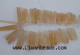 CTD969 Top drilled 6*25mm - 8*65mm sticks red quartz beads