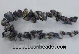 CTD980 Top drilled 10*15mm - 15*25mm nuggets plated druzy agate beads