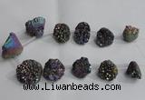 CTD993 Top drilled 12*15mm - 18*25mm nuggets plated druzy agate beads