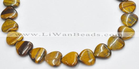 CTE07 20mm heart shape yellow tiger eye beads Wholesale