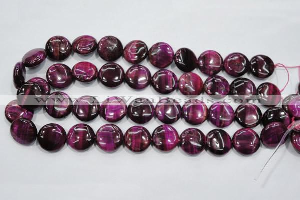 CTE1006 15.5 inches 20mm flat round dyed red tiger eye beads