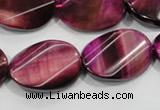 CTE1010 15.5 inches 20*30mm twisted oval dyed red tiger eye beads