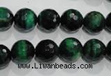 CTE1014 15.5 inches 10mm faceted round dyed green tiger eye beads