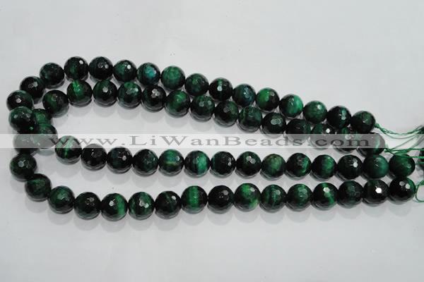 CTE1014 15.5 inches 10mm faceted round dyed green tiger eye beads