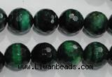 CTE1015 15.5 inches 12mm faceted round dyed green tiger eye beads