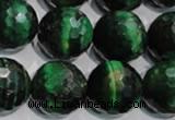 CTE1018 15.5 inches 18mm faceted round dyed green tiger eye beads