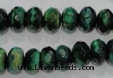 CTE1023 15.5 inches 8*12mm faceted rondelle dyed green tiger eye beads