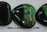 CTE1085 15.5 inches 30*30mm heart dyed green tiger eye beads