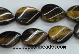 CTE109 15.5 inches 12*18mm twisted teardrop yellow tiger eye beads