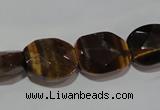 CTE1110 15.5 inches 13*17mm faceted freeform yellow tiger eye beads