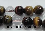 CTE1126 15 inches 8mm round mixed tiger eye & white crystal beads