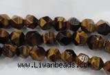 CTE1200 15 inches 6mm faceted nuggets yellow tiger eye beads