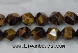 CTE1202 15 inches 10mm faceted nuggets yellow tiger eye beads