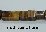 CTE121 15.5 inches 10*10mm cube yellow tiger eye beads wholesale