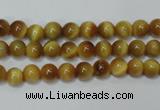 CTE127 15.5 inches 6mm round yellow tiger eye gemstone beads