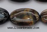 CTE1367 15.5 inches 25*35mm oval yellow & blue tiger eye beads