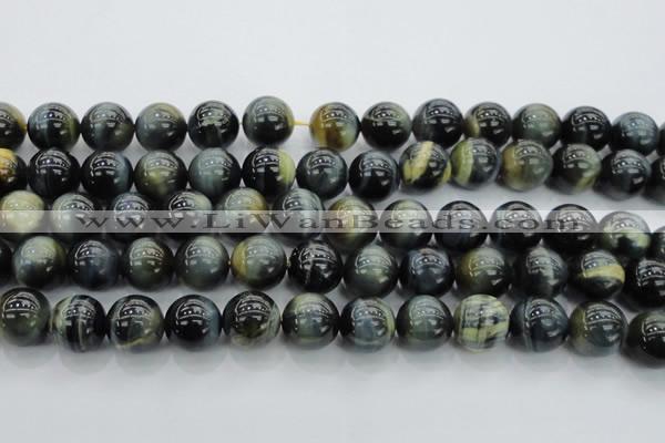 CTE1452 15.5 inches 8mm round golden & blue tiger eye beads