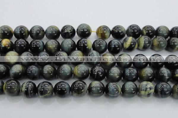 CTE1456 15.5 inches 16mm round golden & blue tiger eye beads