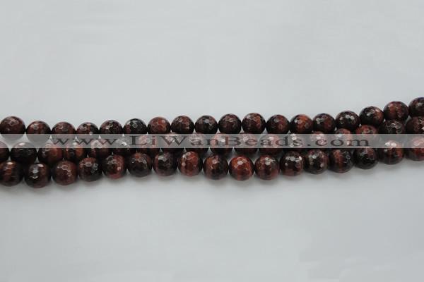 CTE1460 15.5 inches 4mm faceted round red tiger eye beads