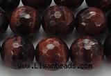 CTE1466 15.5 inches 16mm faceted round red tiger eye beads