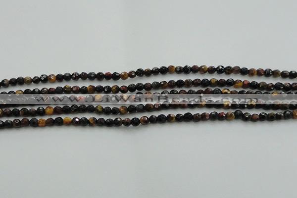 CTE1470 15.5 inches 4mm faceted round mixed tiger eye beads