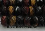 CTE1483 15.5 inches 7*12mm faceted rondelle mixed tiger eye beads