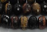 CTE1484 15.5 inches 8*14mm faceted rondelle mixed tiger eye beads