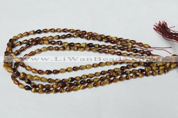 CTE150 15.5 inches 5*8mm teardrop yellow tiger eye gemstone beads